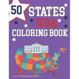 50 States USA Coloring Book: The 50 States Maps Of United States America Educational Coloring Book For Kids and Adults State Capitals Coloring Book Gr - Paperback