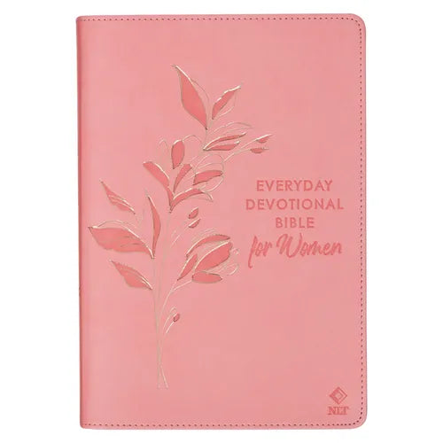 NLT Holy Bible Everyday Devotional Bible for Women New Living Translation, Vegan Leather, Pink Debossed