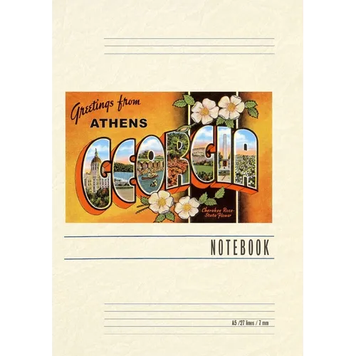 Vintage Lined Notebook Greetings from Athens