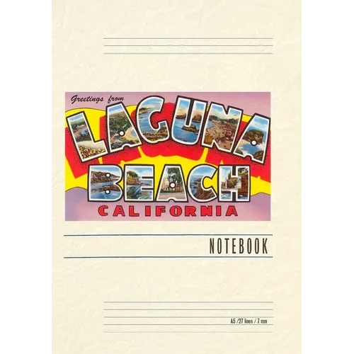 Vintage Lined Notebook Greetings from Laguna Beach, California