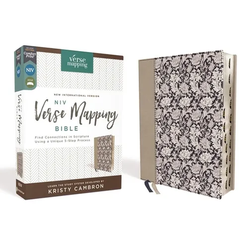 Niv, Verse Mapping Bible, Leathersoft, Navy Floral, Thumb Indexed, Comfort Print: Find Connections in Scripture Using a Unique 5-Step Process