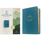 NLT Life Application Study Bible, Third Edition, Large Print (Leatherlike, Teal Blue) - Imitation Leather