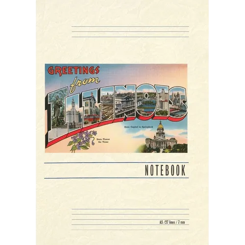 Vintage Lined Notebook Greetings from Illinois