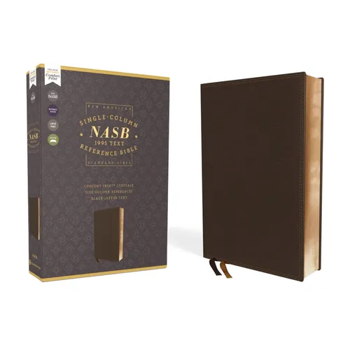Nasb, Single-Column Reference Bible, Leathersoft, Brown, 1995 Text, Comfort Print