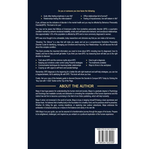 "Breaking the Silence;: Illuminating the Intricacies of Borderline Personality Disorder and Its Profound Influence On Relationships