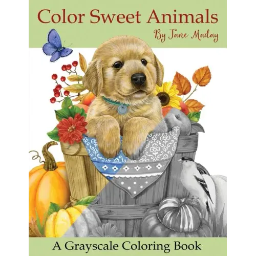 Color Sweet Animals: A Grayscale Coloring Book