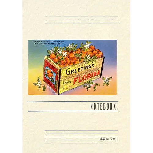 Vintage Lined Notebook Greetings from Florida, Orange Crate