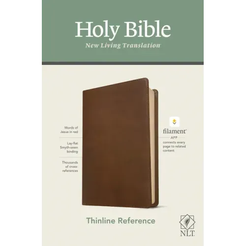 NLT Thinline Reference Bible, Filament Enabled Edition (Red Letter, Leatherlike, Rustic Brown)