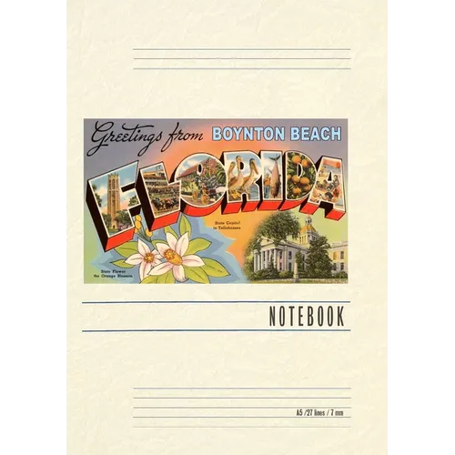 Vintage Lined Notebook Greetings from Boynton Beach