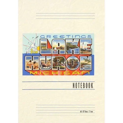 Vintage Lined Notebook Greetings from Lake Huron