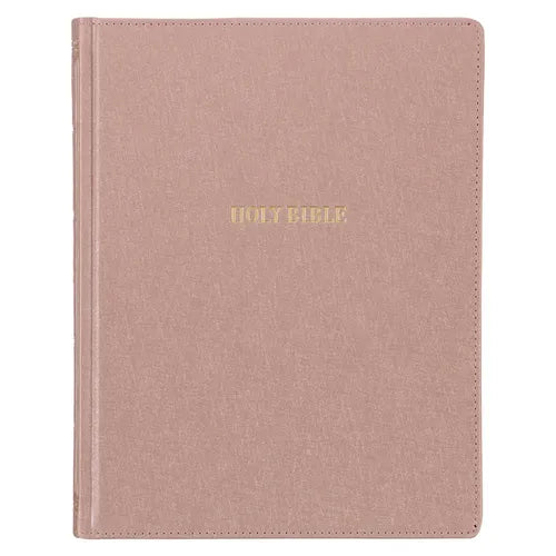 KJV Note-Taking Bible Large Print (Faux Leather Hardcover, Rose Gold)