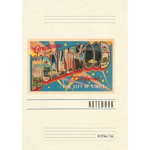 Vintage Lined Notebook Greetings from Hollywood, California