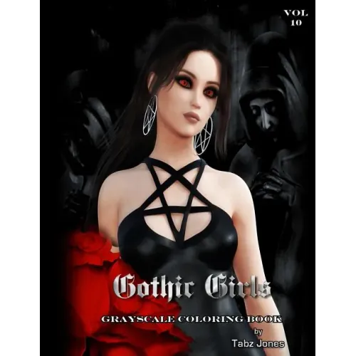 Gothic Girls Grayscale Coloring Book