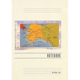Vintage Lined Notebook Greetings from Alaska, Map - Paperback