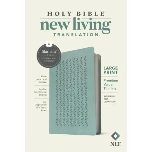 NLT Large Print Premium Value Thinline Bible, Filament Enabled (Leatherlike, Eucalyptus Teal)