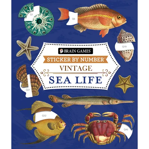 Brain Games - Sticker by Number - Vintage: Sea Life (28 Images to Sticker)