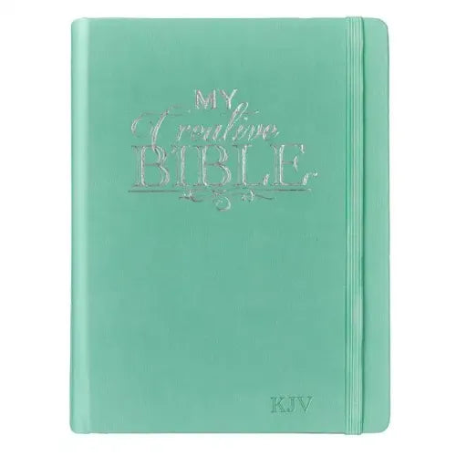 KJV Holy Bible, My Creative Bible, Faux Leather Hardcover - Ribbon Marker, King James Version, Teal W/Elastic Closure