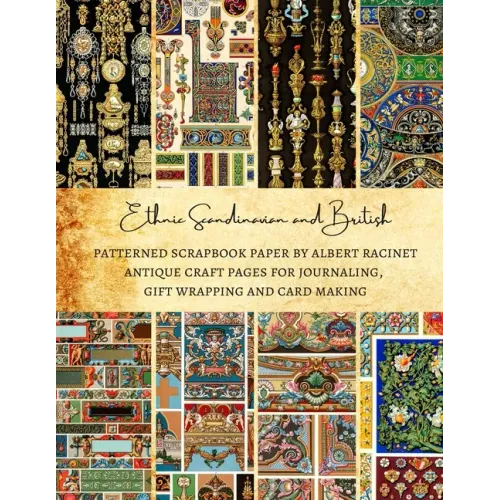 Ethnic Scandinavian and British Patterned Scrapbook Paper by Albert Racinet Antique Craft Pages for Journaling, Gift Wrapping and Card Making: Premium