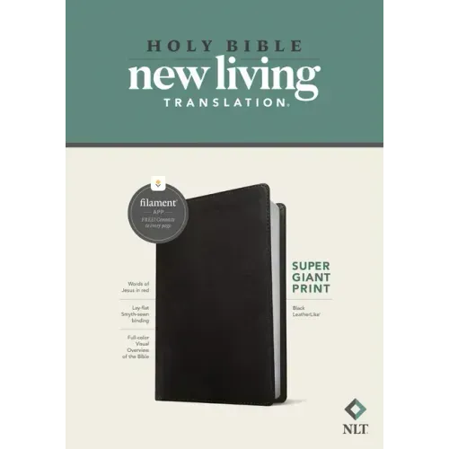 NLT Super Giant Print Bible, Filament Enabled (Leatherlike, Black, Red Letter)