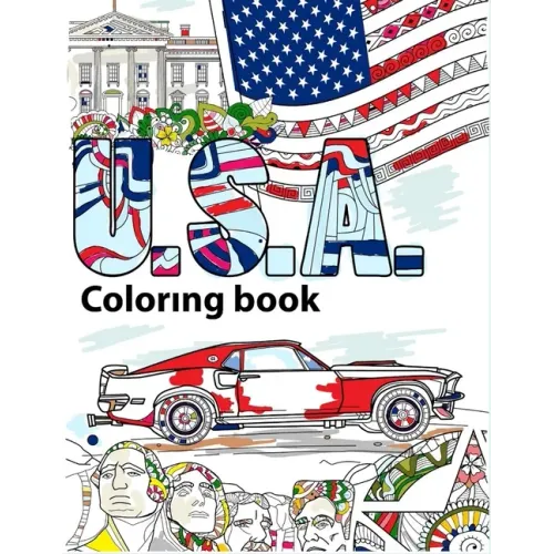 USA Coloring Book: Adult Colouring Fun, Stress Relief Relaxation and Escape