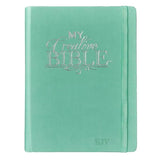 KJV Holy Bible, My Creative Bible, Faux Leather Hardcover - Ribbon Marker, King James Version, Teal W/Elastic Closure - Hardcover