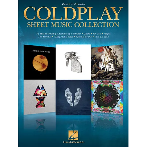 Coldplay Sheet Music Collection Piano Vocal Guitar Songbook 32 Popular Hits Including Viva La Vida Yellow Fix You and More Hal Leonard Music Book for