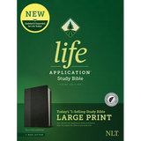 NLT Life Application Study Bible, Third Edition, Large Print (Leatherlike, Black/Onyx, Indexed) - Imitation Leather