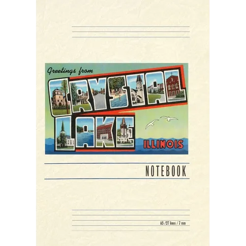 Vintage Lined Notebook Greetings from Crystal Lake, Illinois