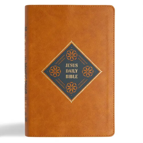 CSB Jesus Daily Bible, Camel Leathertouch: Guided Readings Showing Christ Throughout Scripture