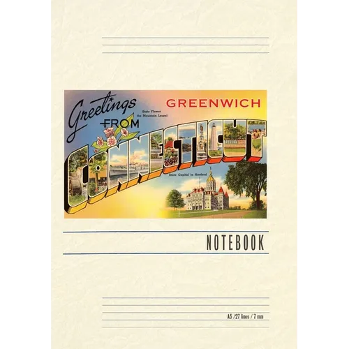 Vintage Lined Notebook Greetings from Greenwich