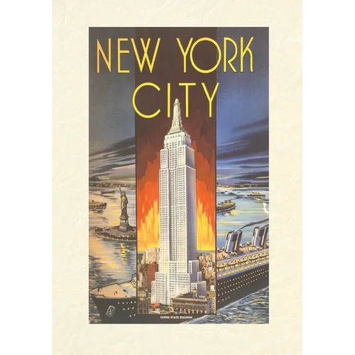 Vintage Lined Notebook New York City, Empire State Building