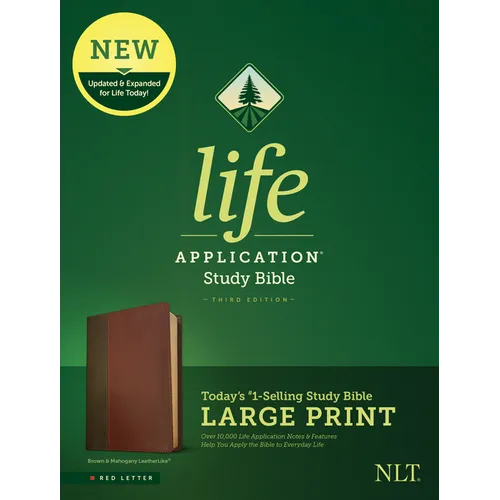 NLT Life Application Study Bible, Third Edition, Large Print (Red Letter, Leatherlike, Brown/Tan)