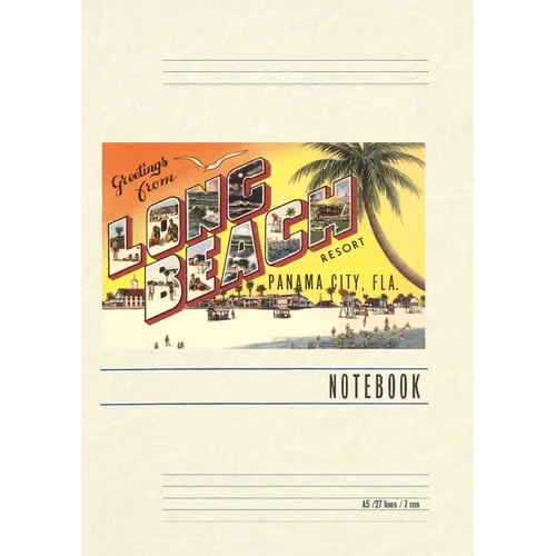 Vintage Lined Notebook Greetings from Long Beach, Florida