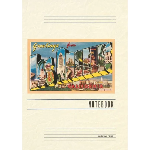 Vintage Lined Notebook Greetings from Los Angeles, California