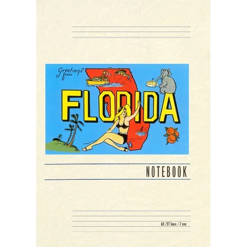 Vintage Lined Notebook Greetings from Florida, Map