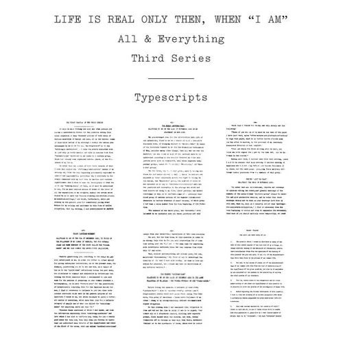 Life Is Real Only Then, When "I Am": Typescripts