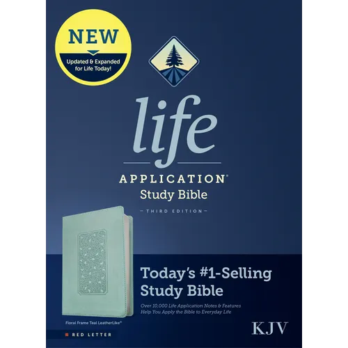 KJV Life Application Study Bible, Third Edition (Leatherlike, Floral Frame Teal, Red Letter)